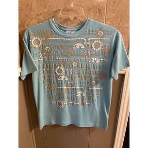 Vintage 80s Tease Teal Shirt Size L‎